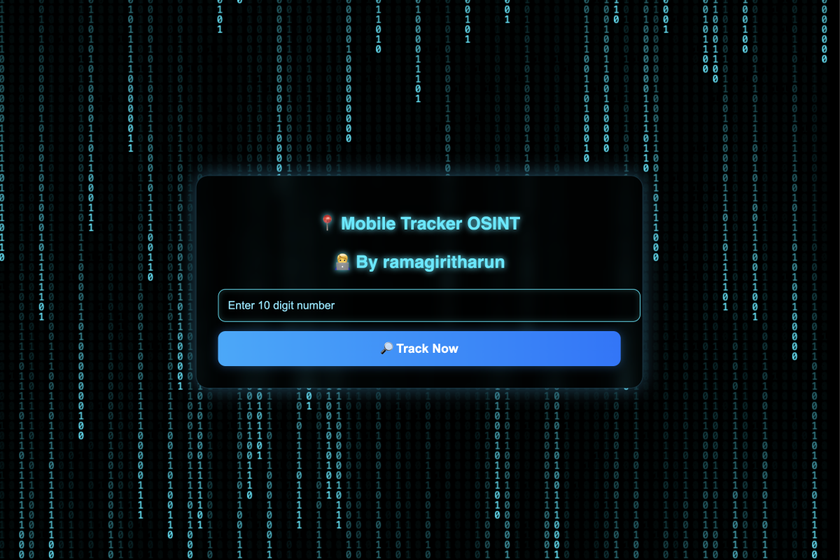 📍 Mobile Number Tracker | Trace Indian Numbers Online