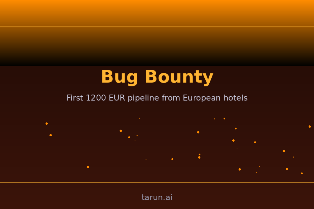 First Bug Bounty Emails - 1200 Euros Pipeline from European Hotels
