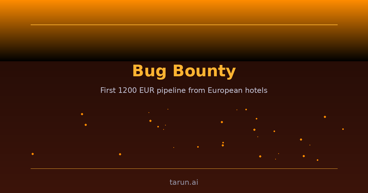 First Bug Bounty Emails - 1200 Euros Pipeline from European Hotels
